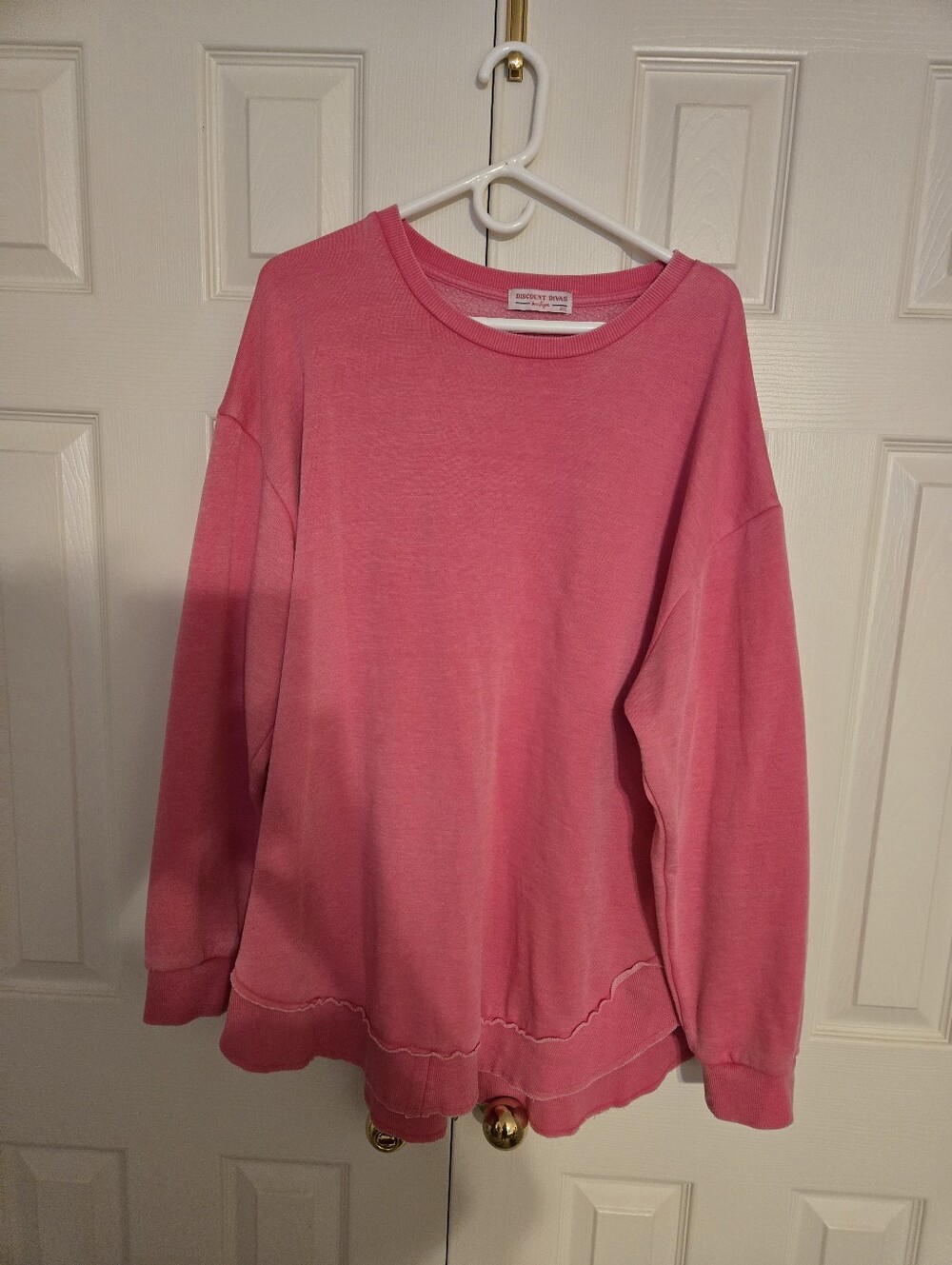 Discount Divas Pink Washed Pullover Sweatshirt